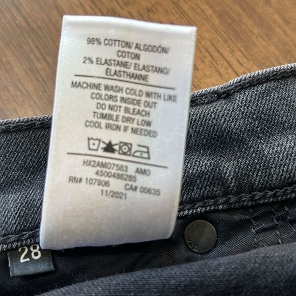 Hudson Jean Shorts Women 28 Black Wash Denim Cutoff Mid rise Raw Frayed Hem - Picture 7 of 8